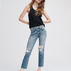 Rag & Bone Dre Low-Rise Ankle Slim Boyfriend Fit Cropped Jeans